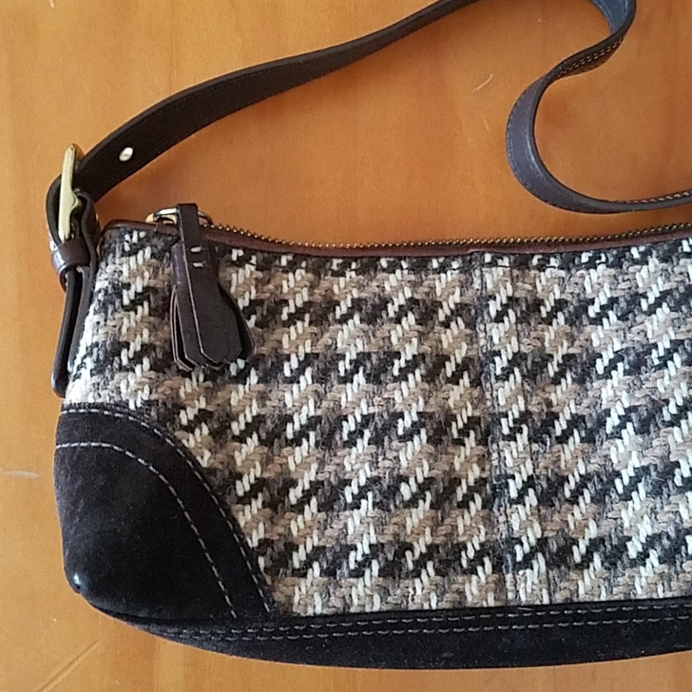 Coach Houndstooth & Suede Handbag~Final Reduction - Picture 3 of 6